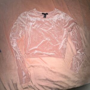 Forever 21 Blush Velvet Long Sleeve Top